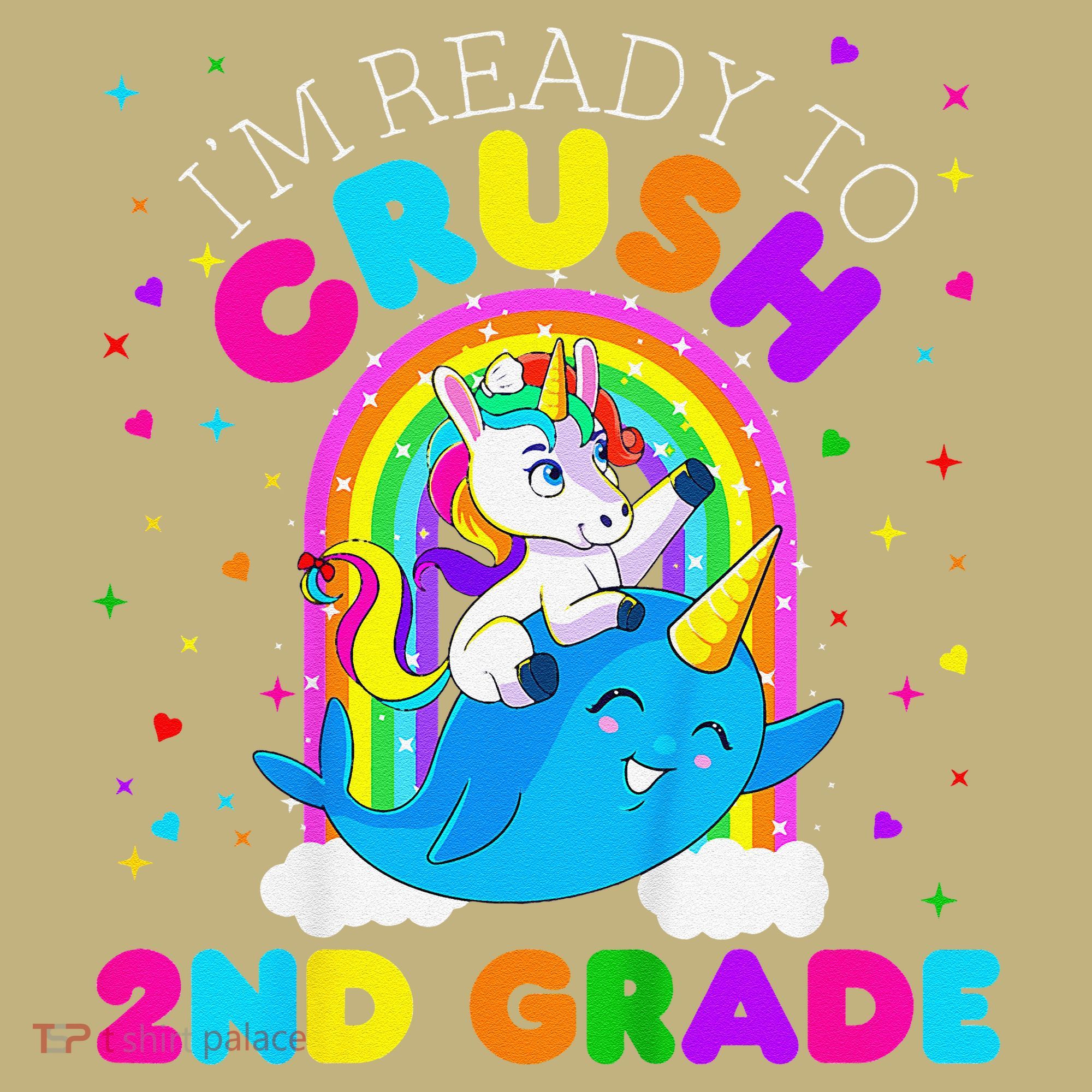 Im Ready To Crush 2nd Grade Unicorn First Day Of School Polo