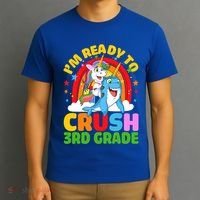 Im Ready To Crush 3Rd Grade Unicorn Narwhal Back To School Gift T-Shirt thumb 3