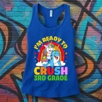Im Ready To Crush 3Rd Grade Unicorn Narwhal Back To School Gift Women's Tank Top thumb 3