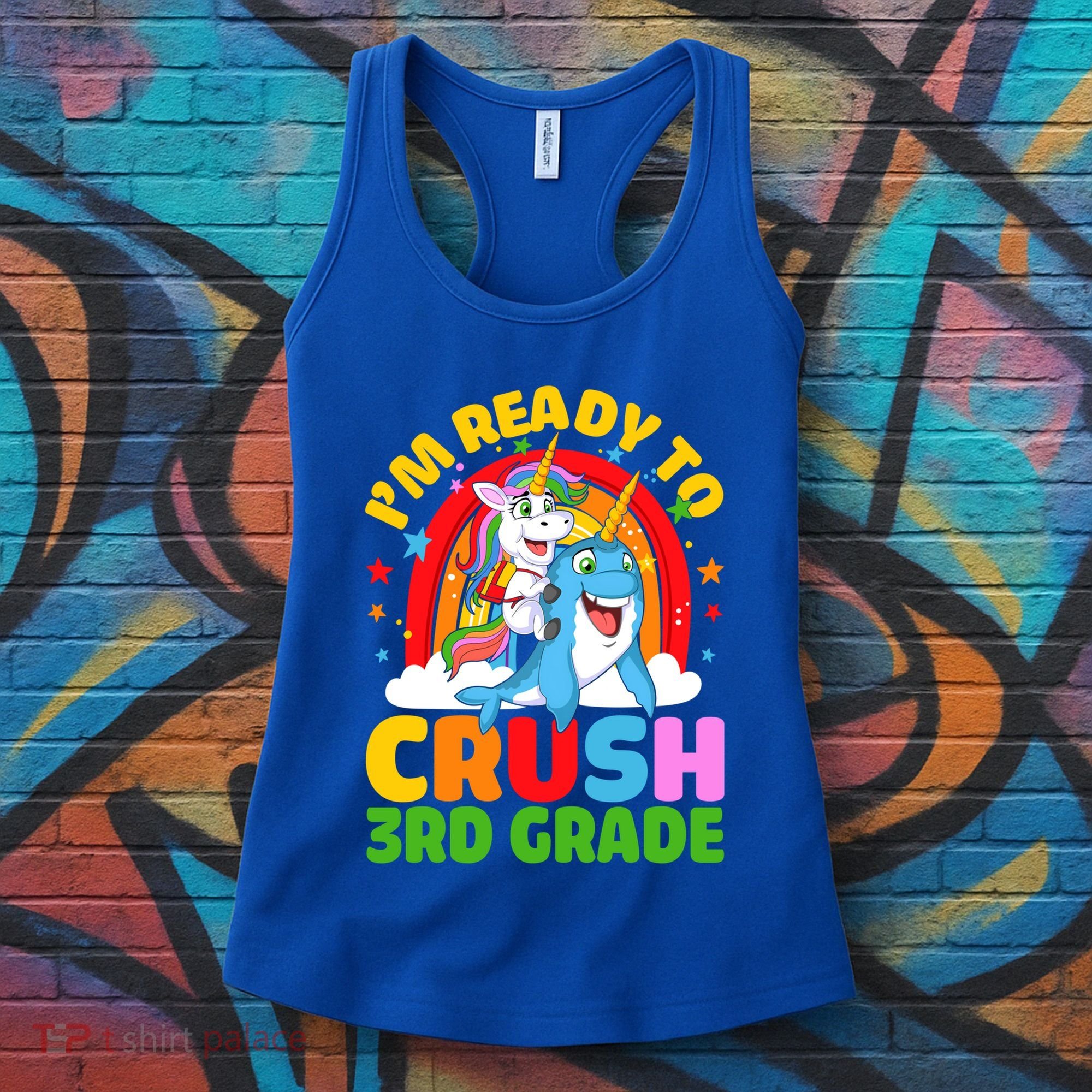 Im Ready To Crush 3Rd Grade Unicorn Narwhal Back To School Gift Women's Tank Top