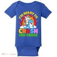Im Ready To Crush 3Rd Grade Unicorn Narwhal Back To School Gift Baby Bodysuit thumb 0