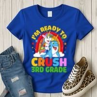 Im Ready To Crush 3Rd Grade Unicorn Narwhal Back To School Gift Women's T-Shirt thumb 3