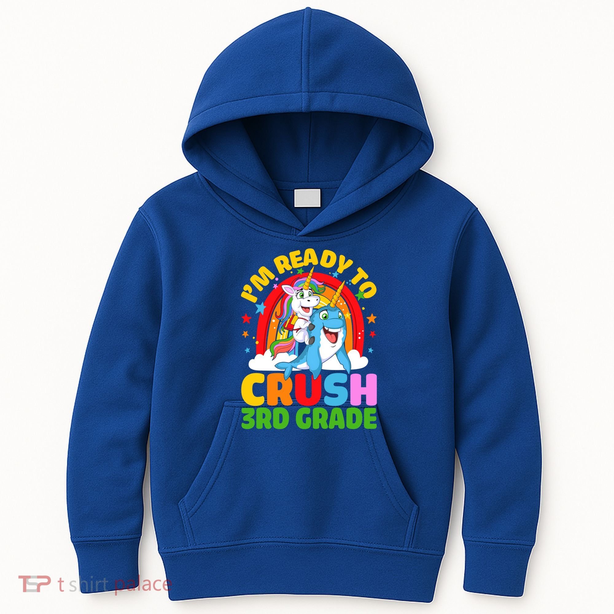 Im Ready To Crush 3Rd Grade Unicorn Narwhal Back To School Gift Kids Hoodie
