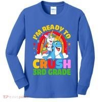 Im Ready To Crush 3Rd Grade Unicorn Narwhal Back To School Gift Kids Long Sleeve Shirt thumb 0
