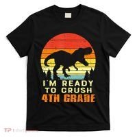 Im Ready To Crush 4th Grade Trex Dino Retro First Day T-Shirt thumb 0