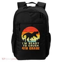 Im Ready To Crush 4th Grade Trex Dino Retro First Day Backpack thumb 0