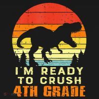 Im Ready To Crush 4th Grade Trex Dino Retro First Day Mousepad thumb 1