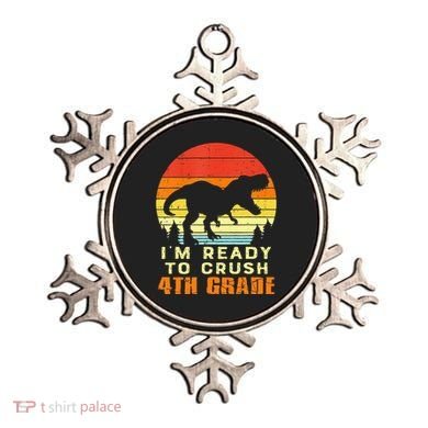 Im Ready To Crush 4th Grade Trex Dino Retro First Day Ornament