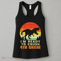 Im Ready To Crush 4th Grade Trex Dino Retro First Day Women's Tank Top thumb 3