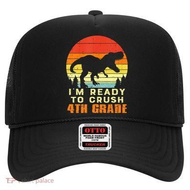 Im Ready To Crush 4th Grade Trex Dino Retro First Day Hat