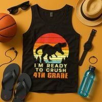 Im Ready To Crush 4th Grade Trex Dino Retro First Day Tank Top thumb 4