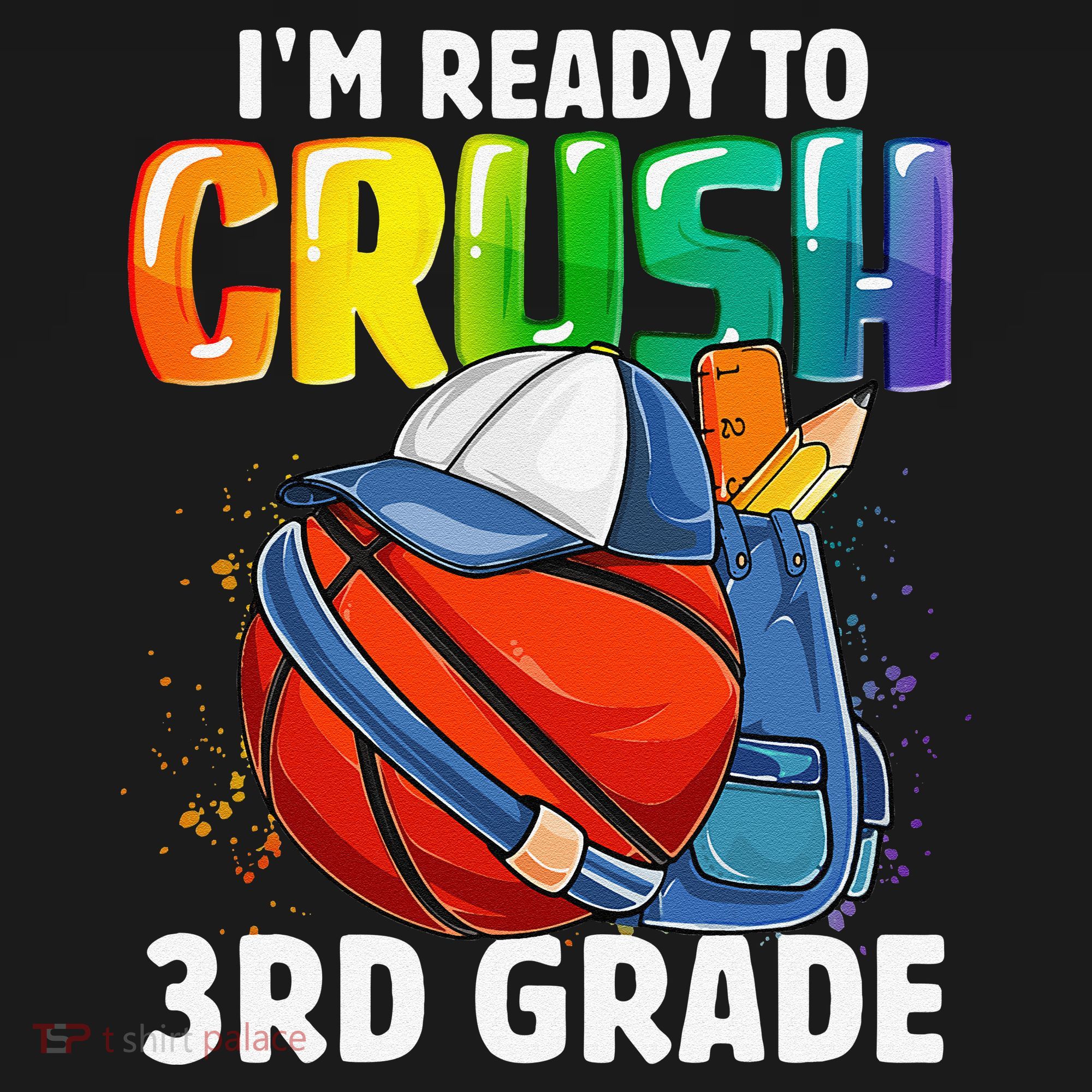 Im Ready To Crush 3rd Grade Basketball Back To School Women's Hoodie
