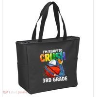 Im Ready To Crush 3rd Grade Basketball Back To School Tote Bag thumb 2