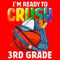 Im Ready To Crush 3rd Grade Basketball Back To School Santa Hat thumb 1