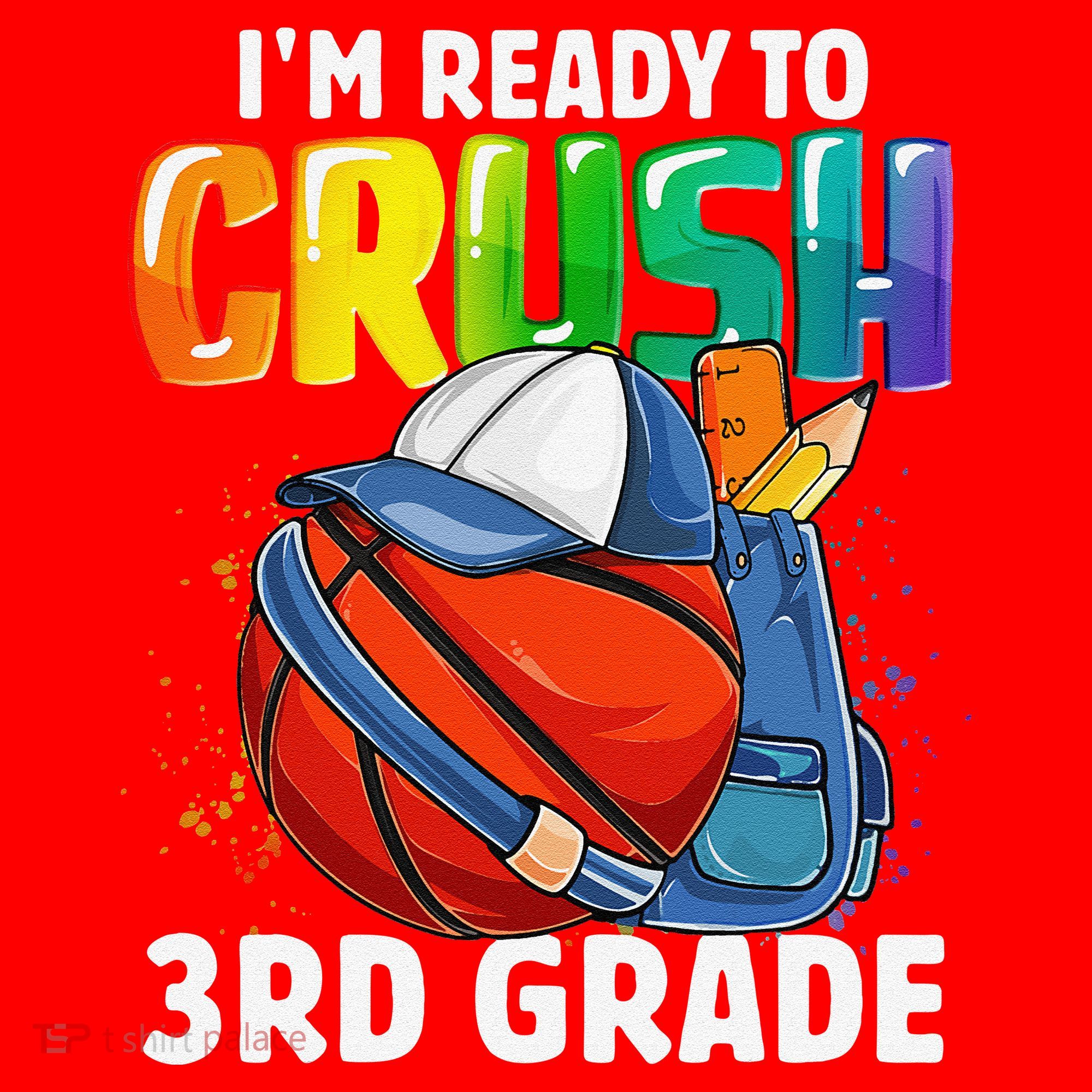 Im Ready To Crush 3rd Grade Basketball Back To School Santa Hat