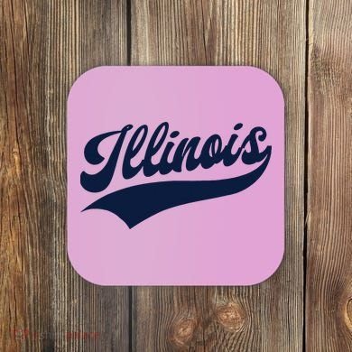 Illinois Retro Throwback Design Classic Coaster