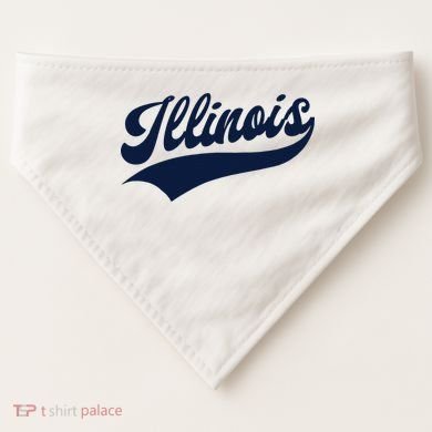 Illinois Retro Throwback Design Classic USA-Made Doggie Bandana