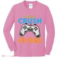 Im Ready To Crush 4th Grade Video Game Back To School Kids Long Sleeve Shirt thumb 0
