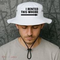 I Rented This Whore Funny Offensive Saying Bucket Hat thumb 2