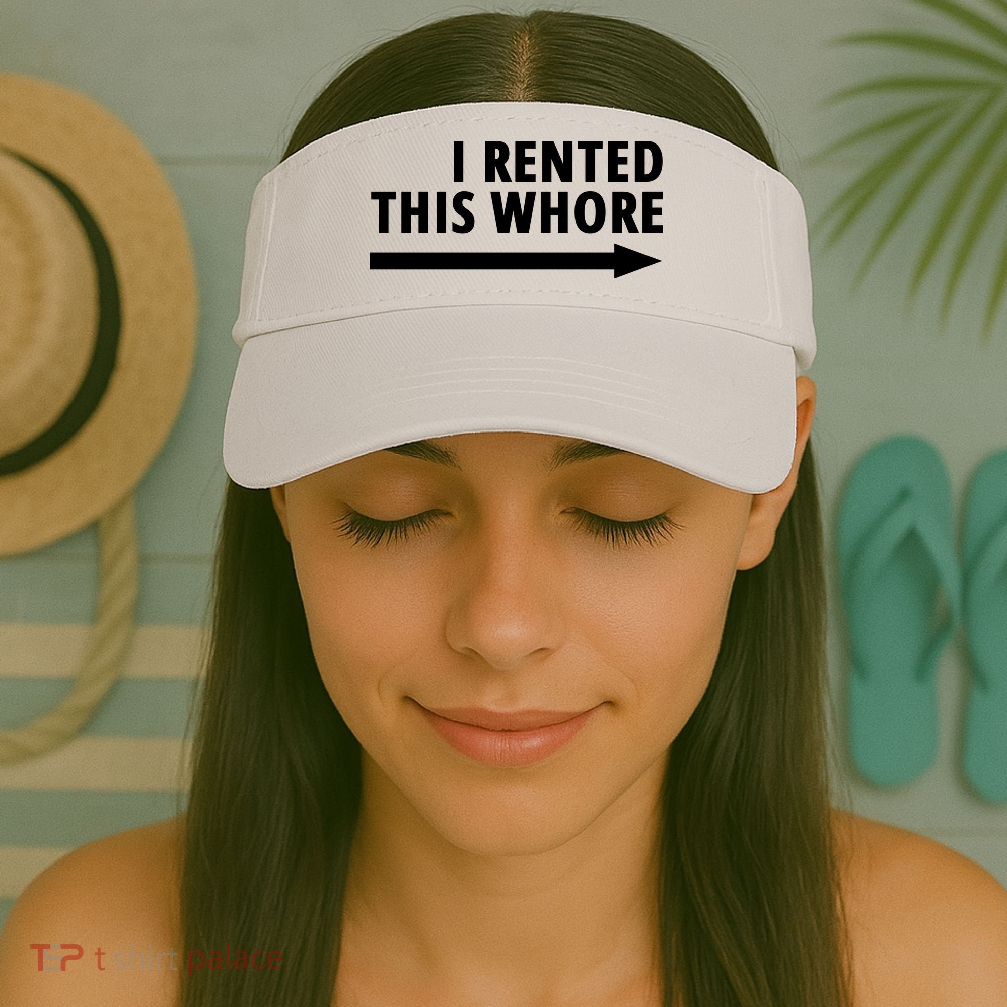 I Rented This Whore Funny Offensive Saying Visor