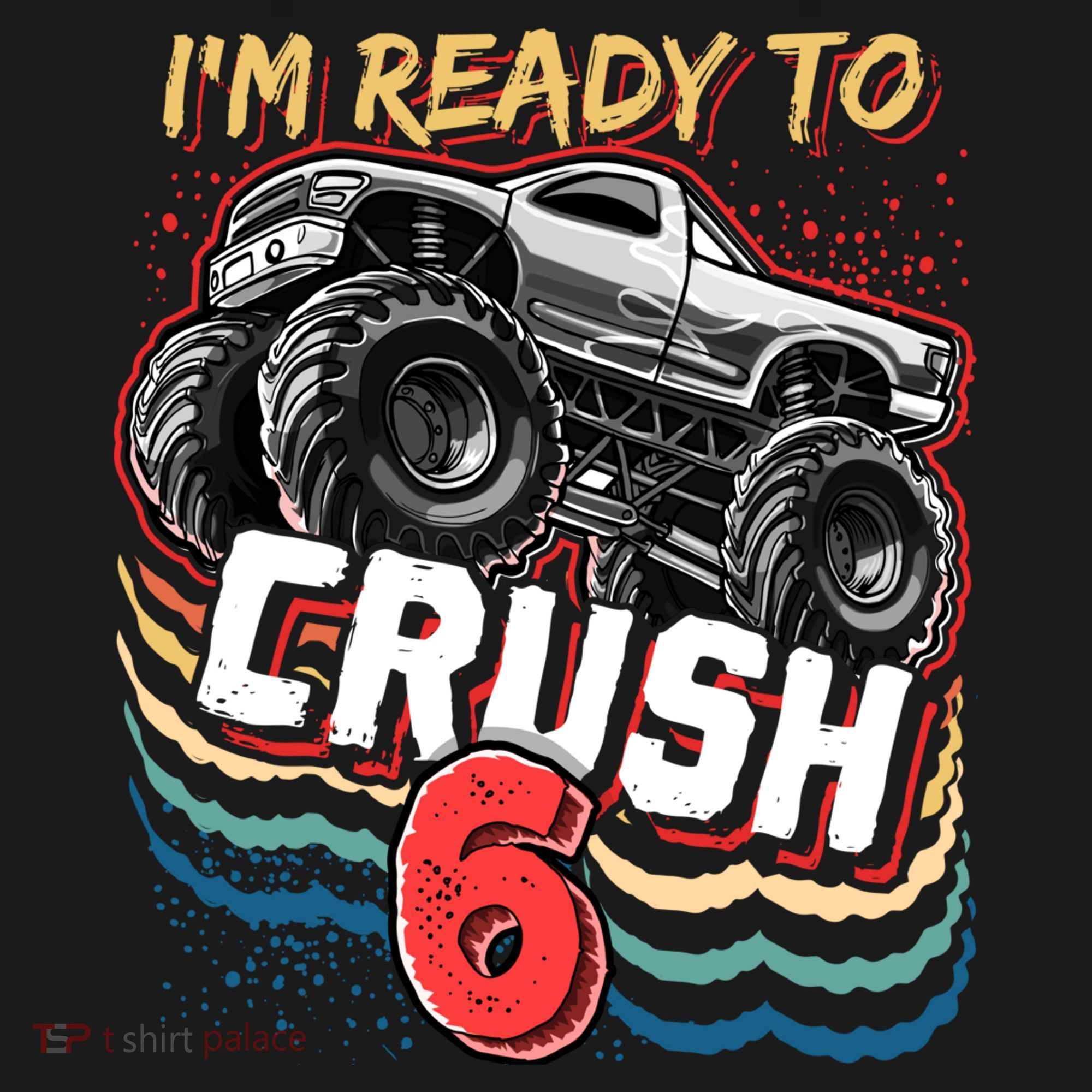 IM Ready To Crush 6 Monster Truck 6th Birthday Gift Boy Apron