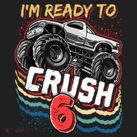 IM Ready To Crush 6 Monster Truck 6th Birthday Gift Boy Beanie thumb 2