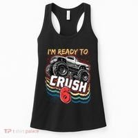 IM Ready To Crush 6 Monster Truck 6th Birthday Gift Boy Women's Tank Top thumb 0