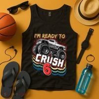 IM Ready To Crush 6 Monster Truck 6th Birthday Gift Boy Tank Top thumb 4