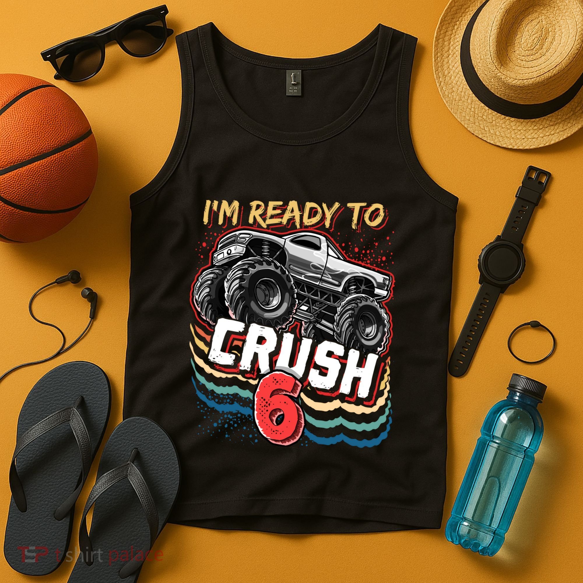 IM Ready To Crush 6 Monster Truck 6th Birthday Gift Boy Tank Top
