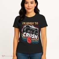 IM Ready To Crush 6 Monster Truck 6th Birthday Gift Boy Women's T-Shirt thumb 4