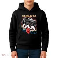 IM Ready To Crush 6 Monster Truck 6th Birthday Gift Boy Kids Hoodie thumb 4