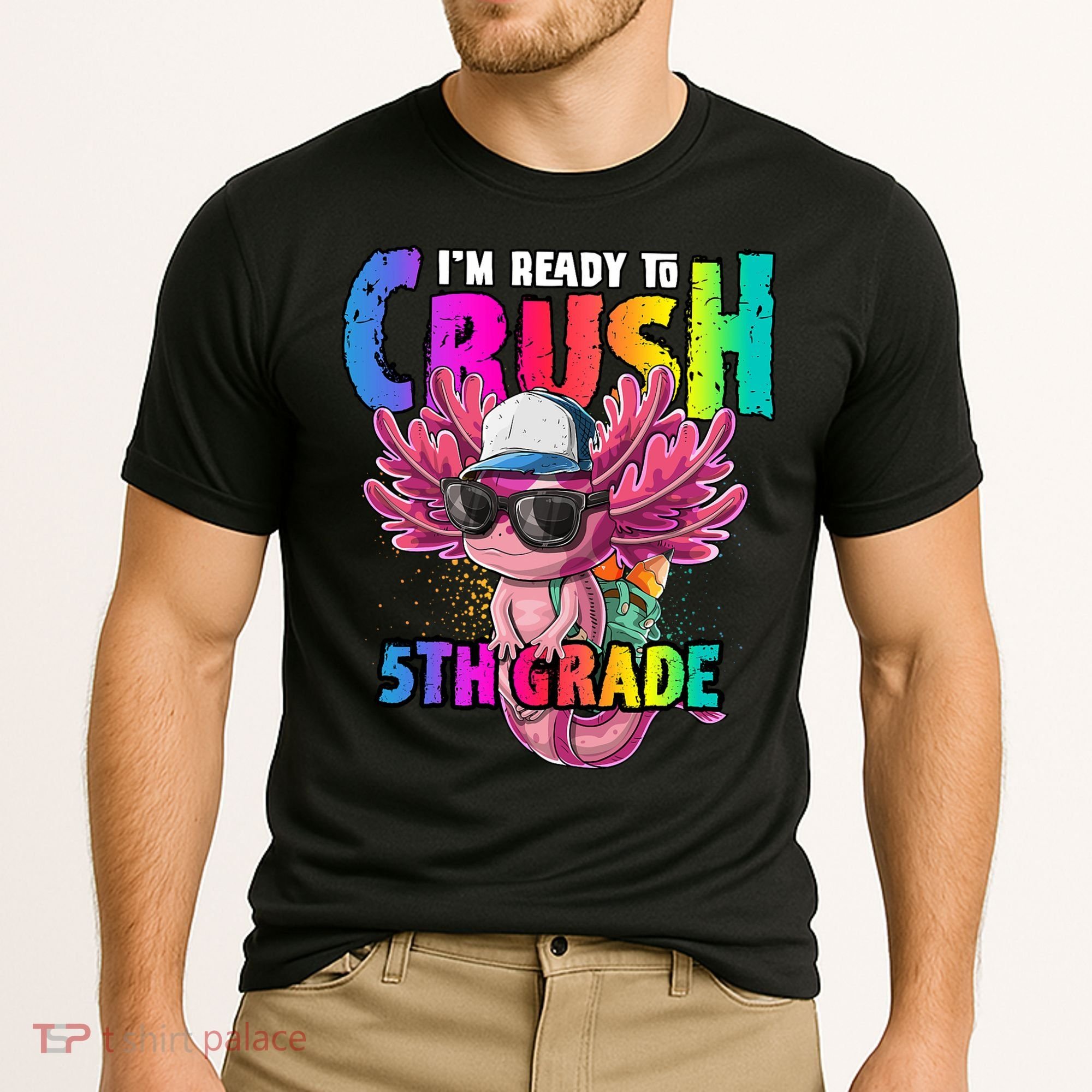 I'm Ready To Crush 5th Grade Axolotl Back To School Cooling Performance Crew T-Shirt