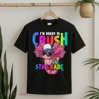 I'm Ready To Crush 5th Grade Axolotl Back To School T-Shirt thumb 2