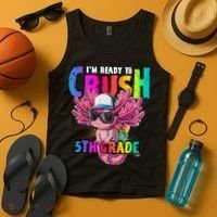 I'm Ready To Crush 5th Grade Axolotl Back To School Tank Top thumb 4