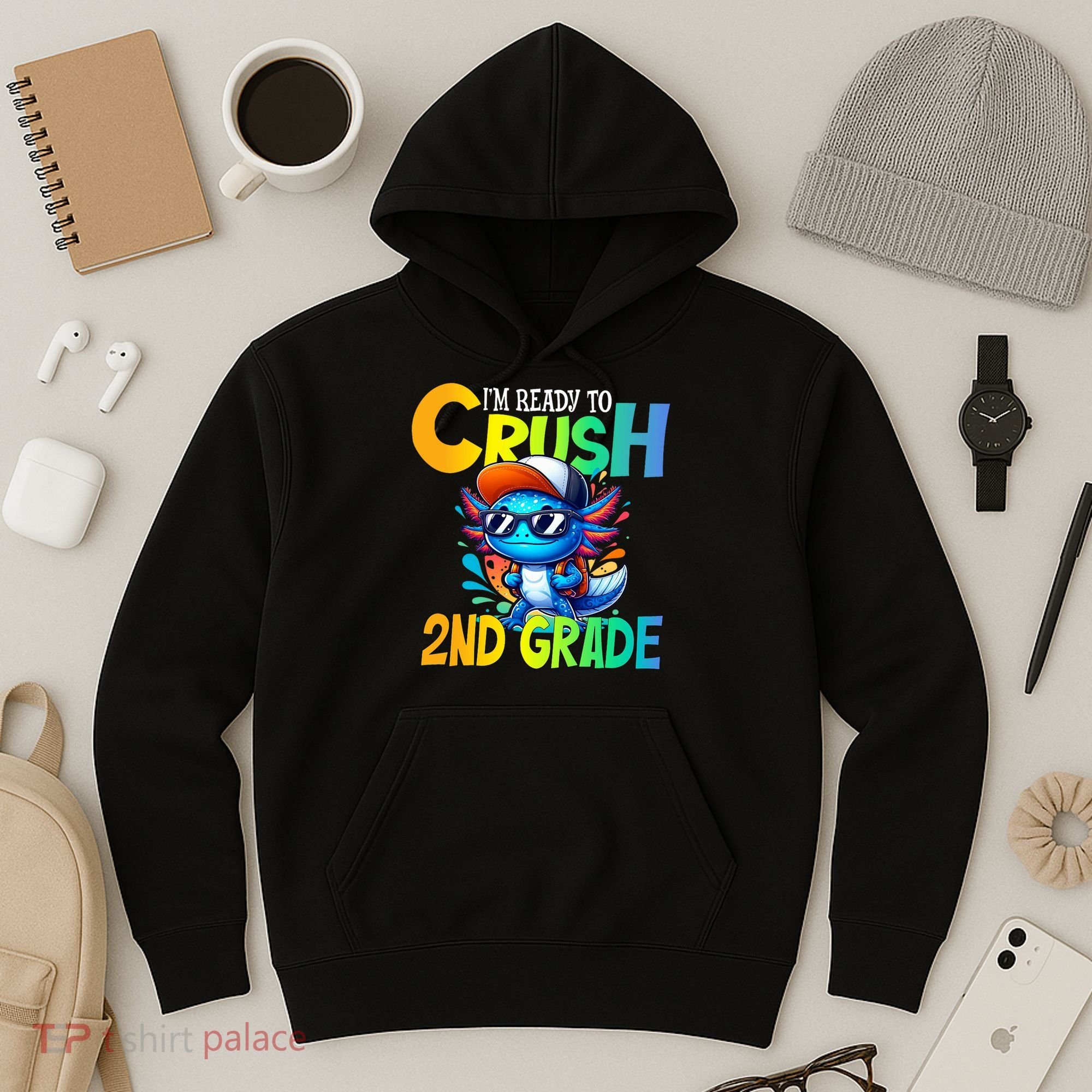 I'm Ready To Crush 2nd Grade Axolotl Back To School Hoodie