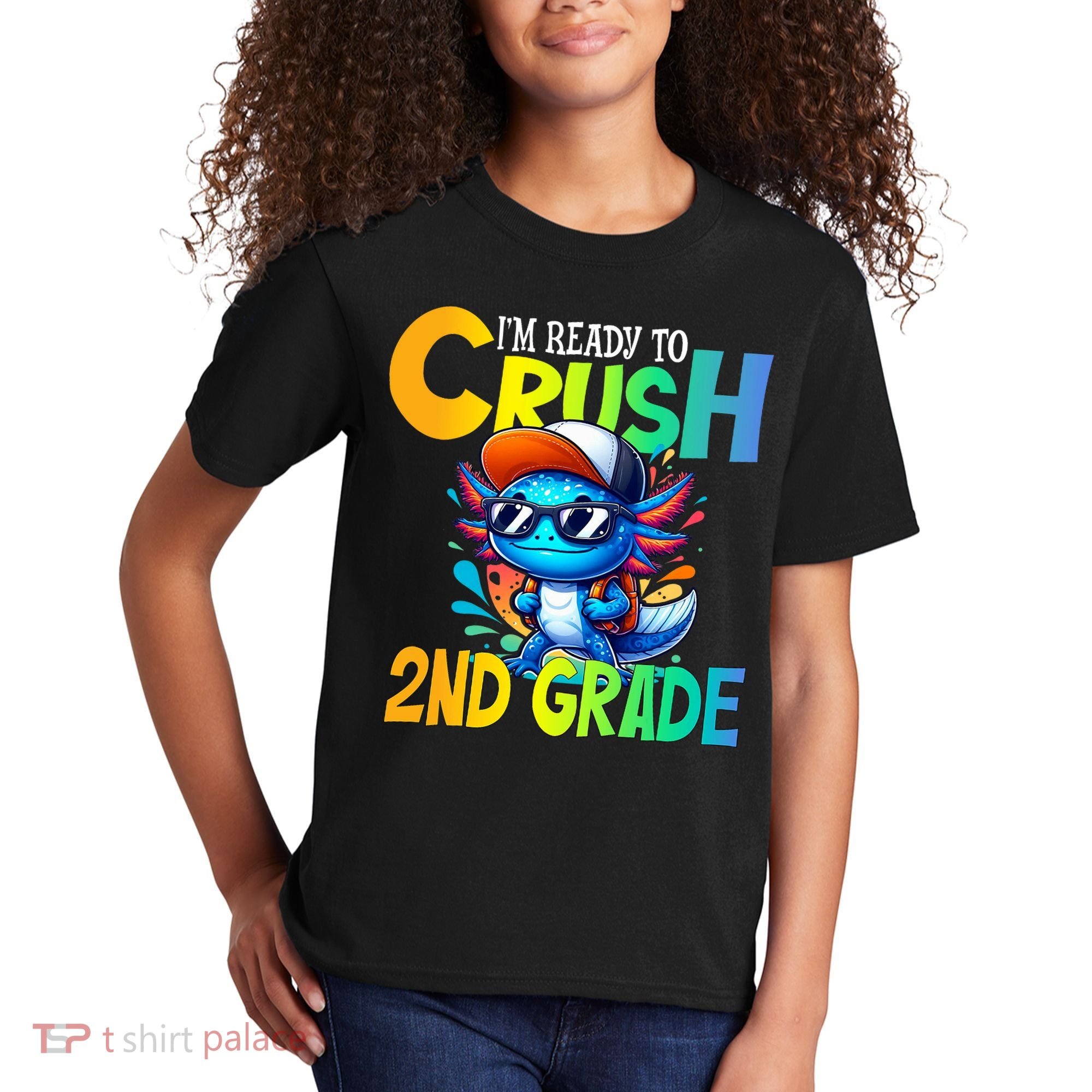 I'm Ready To Crush 2nd Grade Axolotl Back To School Kids T-Shirt
