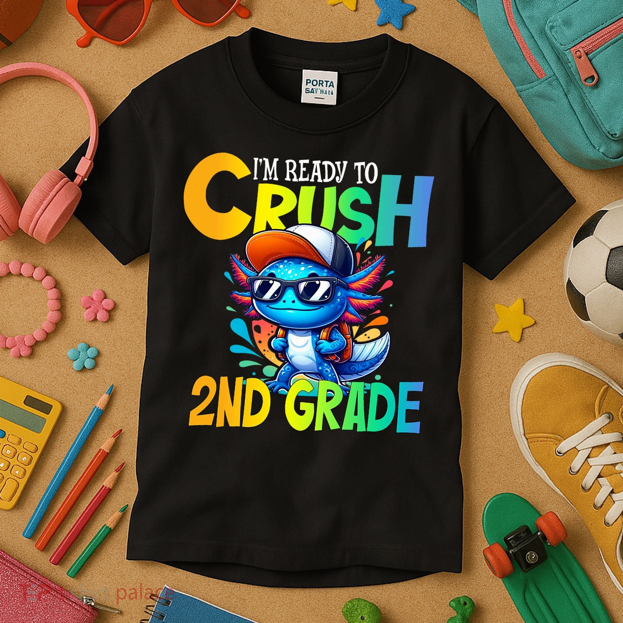 I'm Ready To Crush 2nd Grade Axolotl Back To School Kids T-Shirt