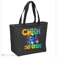 I'm Ready To Crush 2nd Grade Axolotl Back To School Tote Bag thumb 2