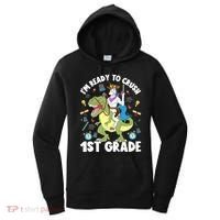 IM Ready To Crush 1st Grade School Unicorn Riding Dinosaur Cute Gift Women's Hoodie thumb 0
