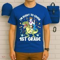IM Ready To Crush 1st Grade School Unicorn Riding Dinosaur Cute Gift T-Shirt thumb 6
