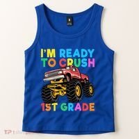Im Ready To Crush 1st Grade First Day Monster Truck Tank Top thumb 2