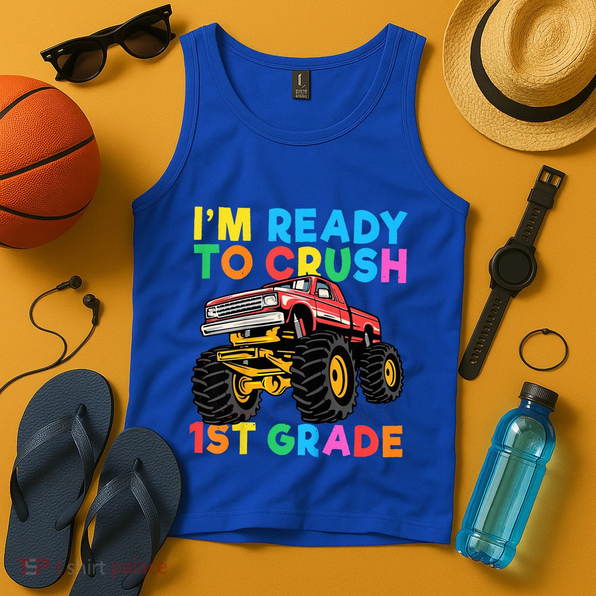 Im Ready To Crush 1st Grade First Day Monster Truck Tank Top