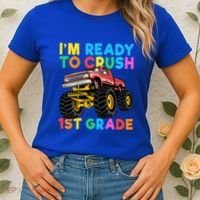 Im Ready To Crush 1st Grade First Day Monster Truck Women's T-Shirt thumb 2