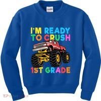 Im Ready To Crush 1st Grade First Day Monster Truck Kids Sweatshirt thumb 0