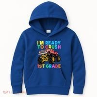 Im Ready To Crush 1st Grade First Day Monster Truck Kids Hoodie thumb 0