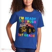 Im Ready To Crush 1st Grade First Day Monster Truck Kids T-Shirt thumb 2