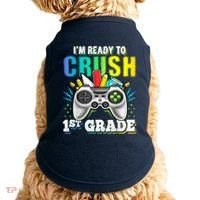 Im Ready To Crush 1st Grade Back To School Video Game Boy Doggie Tank thumb 0