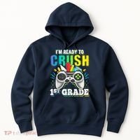 Im Ready To Crush 1st Grade Back To School Video Game Boy Hoodie thumb 0