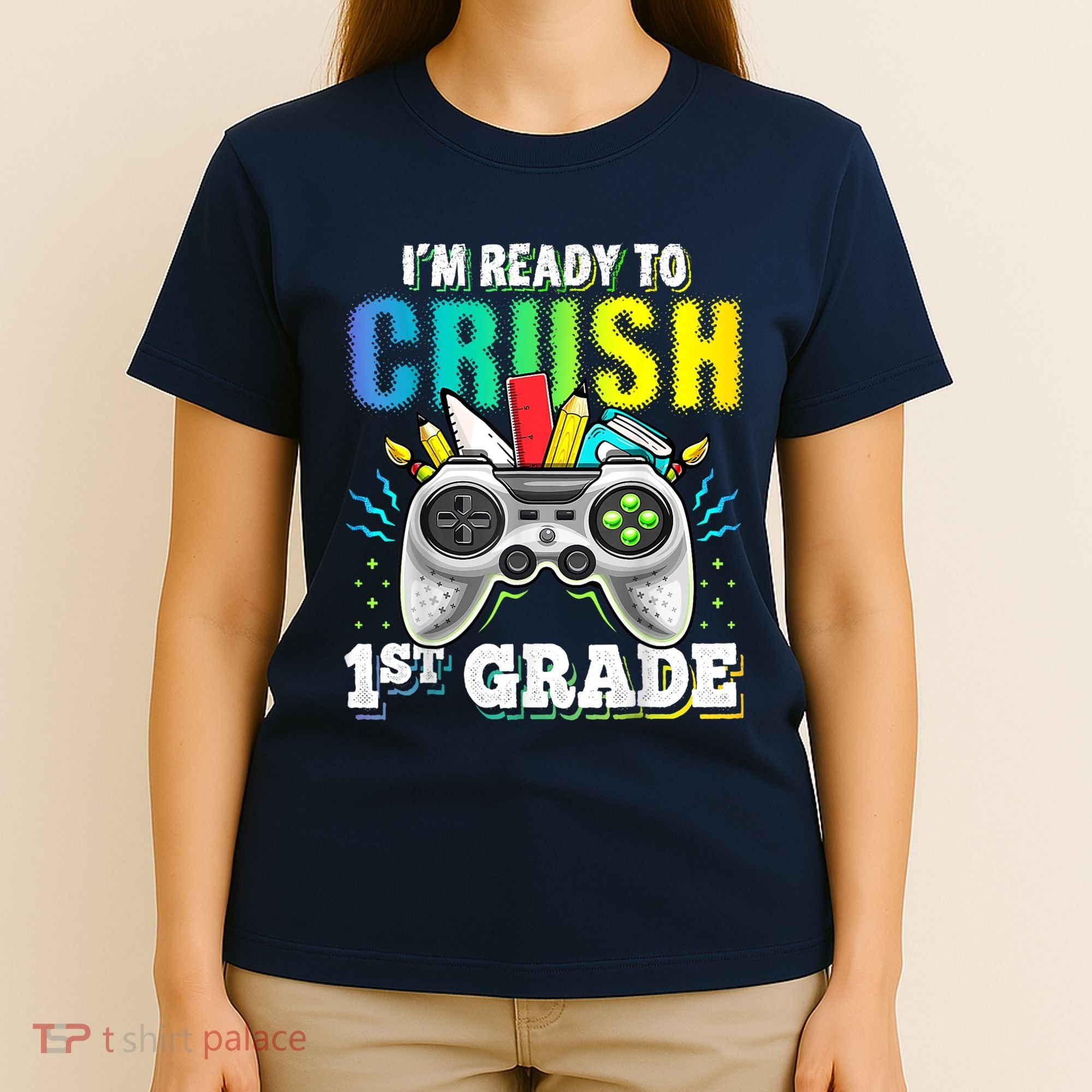 Im Ready To Crush 1st Grade Back To School Video Game Boy T-Shirt