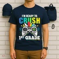 Im Ready To Crush 1st Grade Back To School Video Game Boy T-Shirt thumb 6